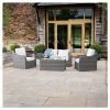 'Peony' Luxury Rattan 4 Seater Garden Sofa Set with Coffee Table in Stone by Primrose Living -Rattan Garden Furniture Shop FU102443 Main 109b