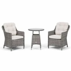 Classic Rattan Bistro Set in Stone by Primrose Living 10 Classic Rattan Bistro Set in Stone by Primrose Living -Rattan Garden Furniture Shop FU102444 Bistro FullSetWhite2 b443