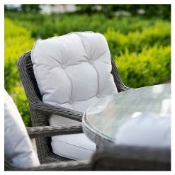 Classic Rattan 6 Seater Circular Garden Dining Set with Parasol in Stone by Primrose Living -Rattan Garden Furniture Shop FU102446 4 9c45