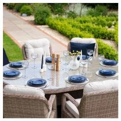 Classic Rattan 8 Seater Oval Garden Dining Set with Parasol by Primrose Living -Rattan Garden Furniture Shop FU102449 1 ac03