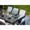 Classic Rattan 8 Seater Rectangular Garden Dining Set with Parasol in Stone by Primrose Living