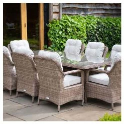 Classic Rattan 8 Seater Rectangular Garden Dining Set with Parasol by Primrose Living 17 Classic Rattan 8 Seater Rectangular Garden Dining Set with Parasol by Primrose Living -Rattan Garden Furniture Shop FU102451 2 5527