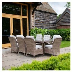 Classic Rattan 8 Seater Rectangular Garden Dining Set with Parasol by Primrose Living 18 Classic Rattan 8 Seater Rectangular Garden Dining Set with Parasol by Primrose Living -Rattan Garden Furniture Shop FU102451 3 83c2