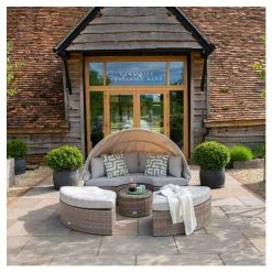 Classic Rattan Modular Daybed Sofa Set with Retractable Canopy by Primrose Living -Rattan Garden Furniture Shop FU102453 2 2 b1b7