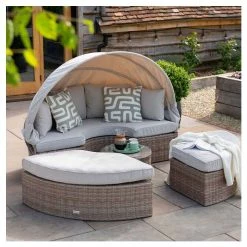 Classic Rattan Modular Daybed Sofa Set with Retractable Canopy by Primrose Living -Rattan Garden Furniture Shop FU102453 3 2 9a45