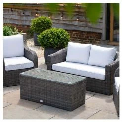 Classic Rattan 4 Seater Garden Sofa Set with Coffee Table in Stone by Primrose Living -Rattan Garden Furniture Shop FU102456 1 2 0eff