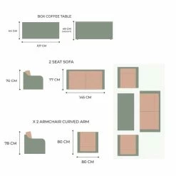 Classic Rattan 4 Seater Garden Sofa Set with Coffee Table by Primrose Living