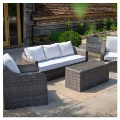 Classic Rattan 5 Seater Garden Sofa Set with Coffee Table in Stone by Primrose Living 14 Classic Rattan 5 Seater Garden Sofa Set with Coffee Table in Stone by Primrose Living -Rattan Garden Furniture Shop FU102458 2 18c3