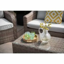 Classic Rattan 5 Seater Garden Sofa Set with Coffee Table by Primrose Living