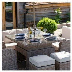 Classic Rattan 6 Seater Garden Sofa Set with Square Rising Table and Parasol by Primrose Living -Rattan Garden Furniture Shop FU102463 3 8c20