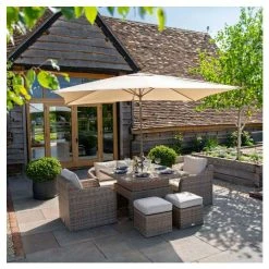 Classic Rattan 6 Seater Garden Sofa Set with Square Rising Table and Parasol by Primrose Living -Rattan Garden Furniture Shop FU102463 4 1758