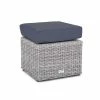 Luxury Rattan Small Square Footstool in Pebble by Primrose Living -Rattan Garden Furniture Shop FU80038 11899S PebbleFootstool 7075