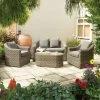 W1m (3ft 3in) Bunbury Four Seater Rattan Sofa Set by Rowlinson® -Rattan Garden Furniture Shop FU9533 main image e1c2