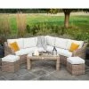 'Peony' Luxury Rattan 7 Seater Modular Garden Sofa Set with Coffee Table and Footstools by Primrose Living -Rattan Garden Furniture Shop NAtural FU102234 1 FullSet 3db0