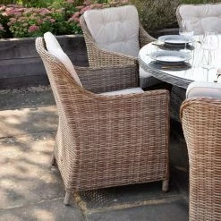 Luxury Rattan 8 Seater Oval Garden Dining Set by Primrose Living -Rattan Garden Furniture Shop Natural FU102220 ChairSide 76b3