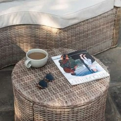 'Peony' Luxury Rattan Modular Daybed Sofa Set with Retractable Canopy by Primrose Living -Rattan Garden Furniture Shop Natural FU102222 CoffeeTable 261b