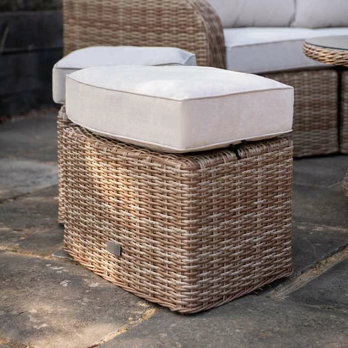 'Peony' Luxury Rattan 5 Seater Modular Garden Sofa Set with Open Coffee Table and Footstools by Primrose Living 5 'Peony' Luxury Rattan 5 Seater Modular Garden Sofa Set with Open Coffee Table and Footstools by Primrose Living - Image 3