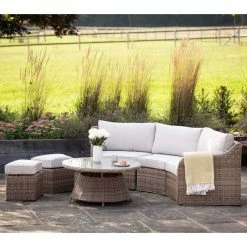 'Peony' Luxury Rattan 5 Seater Modular Garden Sofa Set with Open Coffee Table and Footstools by Primrose Living 17 'Peony' Luxury Rattan 5 Seater Modular Garden Sofa Set with Open Coffee Table and Footstools by Primrose Living -Rattan Garden Furniture Shop Natural FU102223 4 FullSet2 1e11