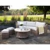 'Peony' Luxury Rattan 5 Seater Modular Garden Sofa Set with Open Coffee Table and Footstools by Primrose Living -Rattan Garden Furniture Shop Natural FU102223 5 FullSet 00e9