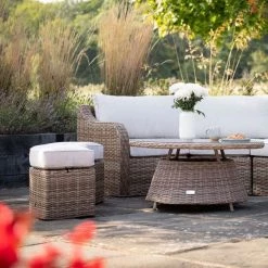 'Peony' Luxury Rattan 5 Seater Modular Garden Sofa Set with Open Coffee Table and Footstools by Primrose Living 18 'Peony' Luxury Rattan 5 Seater Modular Garden Sofa Set with Open Coffee Table and Footstools by Primrose Living -Rattan Garden Furniture Shop Natural FU102223 7 FullSetFlowerOff 8d9f