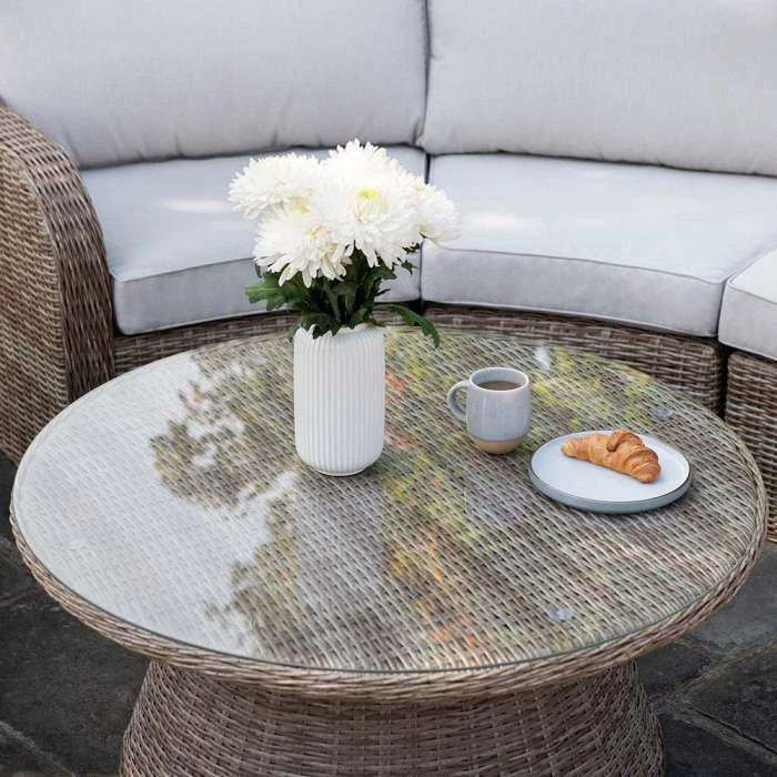 'Peony' Luxury Rattan 5 Seater Modular Garden Sofa Set with Open Coffee Table and Footstools by Primrose Living 10 'Peony' Luxury Rattan 5 Seater Modular Garden Sofa Set with Open Coffee Table and Footstools by Primrose Living - Image 8