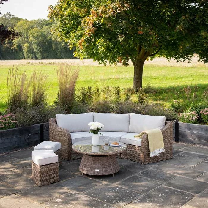 'Peony' Luxury Rattan 5 Seater Modular Garden Sofa Set with Open Coffee Table and Footstools by Primrose Living 11 'Peony' Luxury Rattan 5 Seater Modular Garden Sofa Set with Open Coffee Table and Footstools by Primrose Living - Image 9