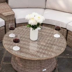 'Peony' Luxury Rattan 6 Seater Modular Garden Sofa Set with Storage Basket and Coffee Table by Primrose Living 13 'Peony' Luxury Rattan 6 Seater Modular Garden Sofa Set with Storage Basket and Coffee Table by Primrose Living -Rattan Garden Furniture Shop Natural FU102224 6 TableClose 0ff6