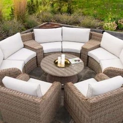 'Peony' Luxury Rattan 8 Seater Modular Garden Sofa Set with Storage Basket and Coffee Table by Primrose Living -Rattan Garden Furniture Shop Natural FU102226 3 FullSetClose2 83ae