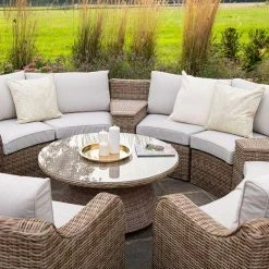'Peony' Luxury Rattan 8 Seater Modular Garden Sofa Set with Storage Basket and Coffee Table by Primrose Living -Rattan Garden Furniture Shop Natural FU102226 6 FullSetClose2 1fe3
