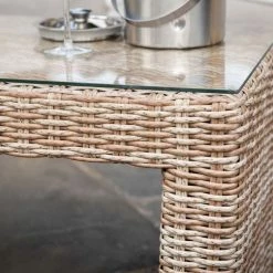 'Peony' Luxury Rattan 5 Seater Modular Garden Sofa Set with Coffee Table and Footstools by Primrose Living -Rattan Garden Furniture Shop Natural FU102227 2 CoffeeTableCorner 6b5a