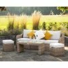 'Peony' Luxury Rattan 5 Seater Modular Garden Sofa Set with Coffee Table and Footstools by Primrose Living -Rattan Garden Furniture Shop Natural FU102227 FullSet b135