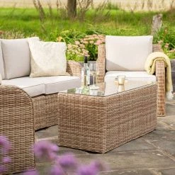 'Peony' Luxury Rattan 4 Seater Modular Garden Sofa Set with Coffee Table by Primrose Living 11 'Peony' Luxury Rattan 4 Seater Modular Garden Sofa Set with Coffee Table by Primrose Living -Rattan Garden Furniture Shop Natural FU102228 5 FullSetCloseOff 3d78
