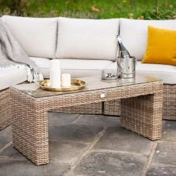 'Peony' Luxury Rattan 8 Seater Modular Garden Sofa Set with Coffee Table and Footstools by Primrose Living -Rattan Garden Furniture Shop Natural FU102235 5 CoffeeTable c06f