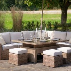 'Peony' Luxury Rattan 9 Seater Modular Garden Sofa Set with Rising Rectangular Table and Footstools by Primrose Living 17 'Peony' Luxury Rattan 9 Seater Modular Garden Sofa Set with Rising Rectangular Table and Footstools by Primrose Living -Rattan Garden Furniture Shop Natural FU102237 8 FullSetClose 2ac7
