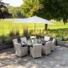 Luxury 8 Seater Oval Garden Dining Set in Stone Rattan by Primrose Living -Rattan Garden Furniture Shop Stone FU102245 4 FullSet f2d3