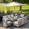Luxury 8 Seater Rectangular Garden Dining Set in Stone Rattan by Primrose Living -Rattan Garden Furniture Shop Stone FU102246 FullSet 23f5