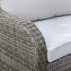 'Peony' Luxury Rattan 5 Seater Modular Garden Sofa Set with Coffee Table and Footstools in Stone by Primrose Living -Rattan Garden Furniture Shop Stone FU102248 2 ChairArm 65a4