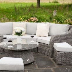 'Peony' Luxury Rattan 8 Seater Modular Garden Sofa Set with Storage Basket and Coffee Table in Stone by Primrose Living -Rattan Garden Furniture Shop Stone FU102250 6 FullSetCloseOff2 40f3