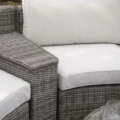 'Peony' Luxury Rattan 8 Seater Modular Garden Sofa Set with Storage Baskets and Coffee Table in Stone by Primrose Living -Rattan Garden Furniture Shop Stone FU102251 5 StorageBasketClosed fece