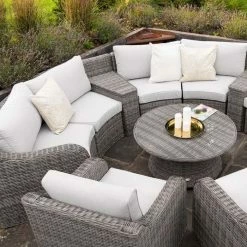 'Peony' Luxury Rattan 8 Seater Modular Garden Sofa Set with Storage Baskets and Coffee Table in Stone by Primrose Living -Rattan Garden Furniture Shop Stone FU102251 7 FullSetCloseOffCentre 4a36