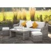 'Peony' Luxury Rattan 5 Seater Modular Garden Sofa Set with Open Coffee Table and Footstools in Stone by Primrose Living -Rattan Garden Furniture Shop Stone FU102252 FullSet d1ab