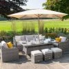 'Peony' Luxury Rattan 8 Seater Modular Garden Sofa Set with Rectangular Table and Parasol in Stone by Primrose Living -Rattan Garden Furniture Shop Stone FU102256 3 FullSet 61d8