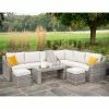 'Peony' Luxury Rattan 8 Seater Modular Garden Sofa Set with Coffee Table and Footstools in Stone by Primrose Living -Rattan Garden Furniture Shop Stone FU102260 1 FullSet e314