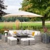 'Peony' Luxury Rattan 9 Seater Modular Garden Sofa Set with Square Rising Table and Footstools in Stone by Primrose Living -Rattan Garden Furniture Shop Stone FU102261 5 FullSet cb17