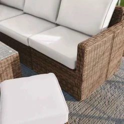 'Iris' Luxury Rattan 5 Seater Garden Sofa Set with Open Coffee Table by Primrose Living -Rattan Garden Furniture Shop fu102408 sofacorner 650c