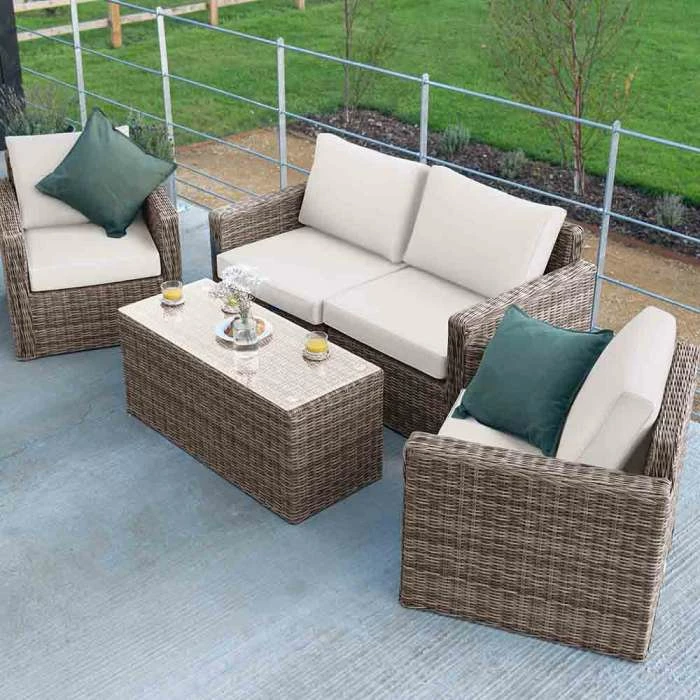 'Iris' Luxury Rattan 4 Seater Garden Sofa Set with Coffee Table by Primrose Living 4 'Iris' Luxury Rattan 4 Seater Garden Sofa Set with Coffee Table by Primrose Living - Image 2