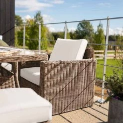 'Iris' Luxury Rattan 8 Seater Garden Sofa Set with Rectangular Table and Parasol by Primrose Living -Rattan Garden Furniture Shop fu102419 2 Chair 9a4b