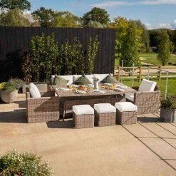 'Iris' Luxury Rattan 8 Seater Garden Sofa Set with Rectangular Table and Parasol by Primrose Living -Rattan Garden Furniture Shop fu102419 3 FullSetNoPara2 f6dd