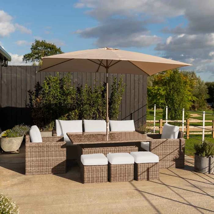 'Iris' Luxury Rattan 8 Seater Garden Sofa Set with Rectangular Rising Table by Primrose Living 9 'Iris' Luxury Rattan 8 Seater Garden Sofa Set with Rectangular Rising Table by Primrose Living - Image 7