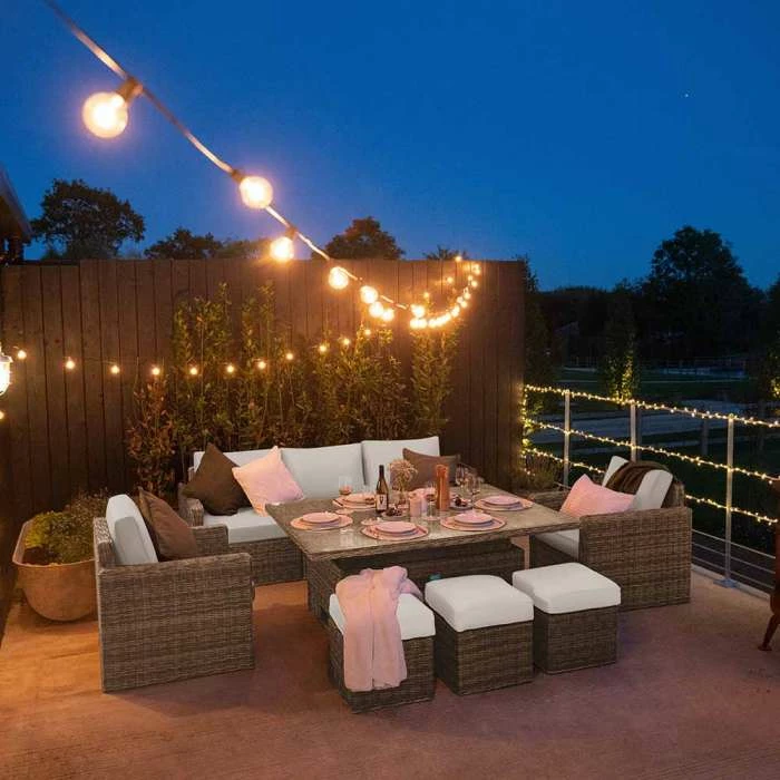 'Iris' Luxury Rattan 8 Seater Garden Sofa Set with Rectangular Rising Table by Primrose Living 10 'Iris' Luxury Rattan 8 Seater Garden Sofa Set with Rectangular Rising Table by Primrose Living - Image 8